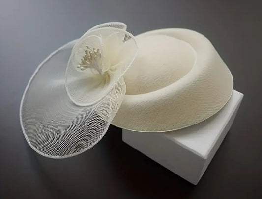 Modern Cream Floral Fascinator Hat