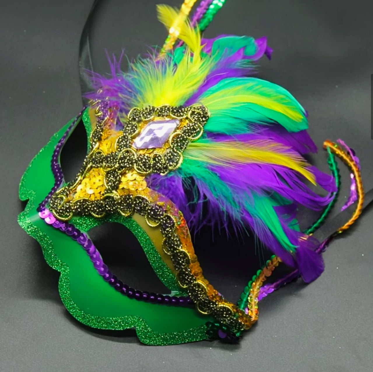 Colourful Masquerade Feather Mask