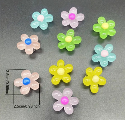 Glow in the dark flower shoe charm