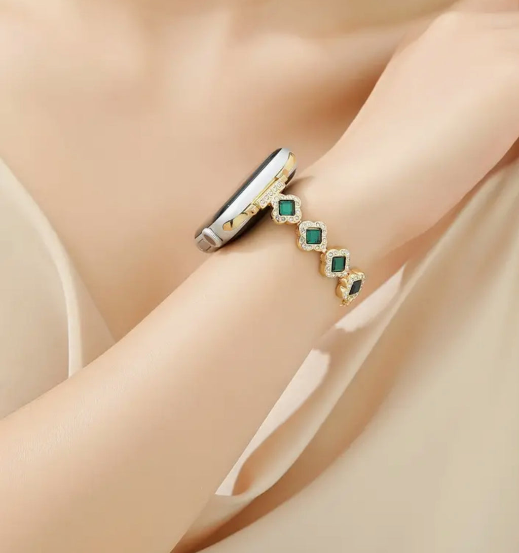 Bracelet Apple Watch en acier inoxydable avec cristaux 38 mm