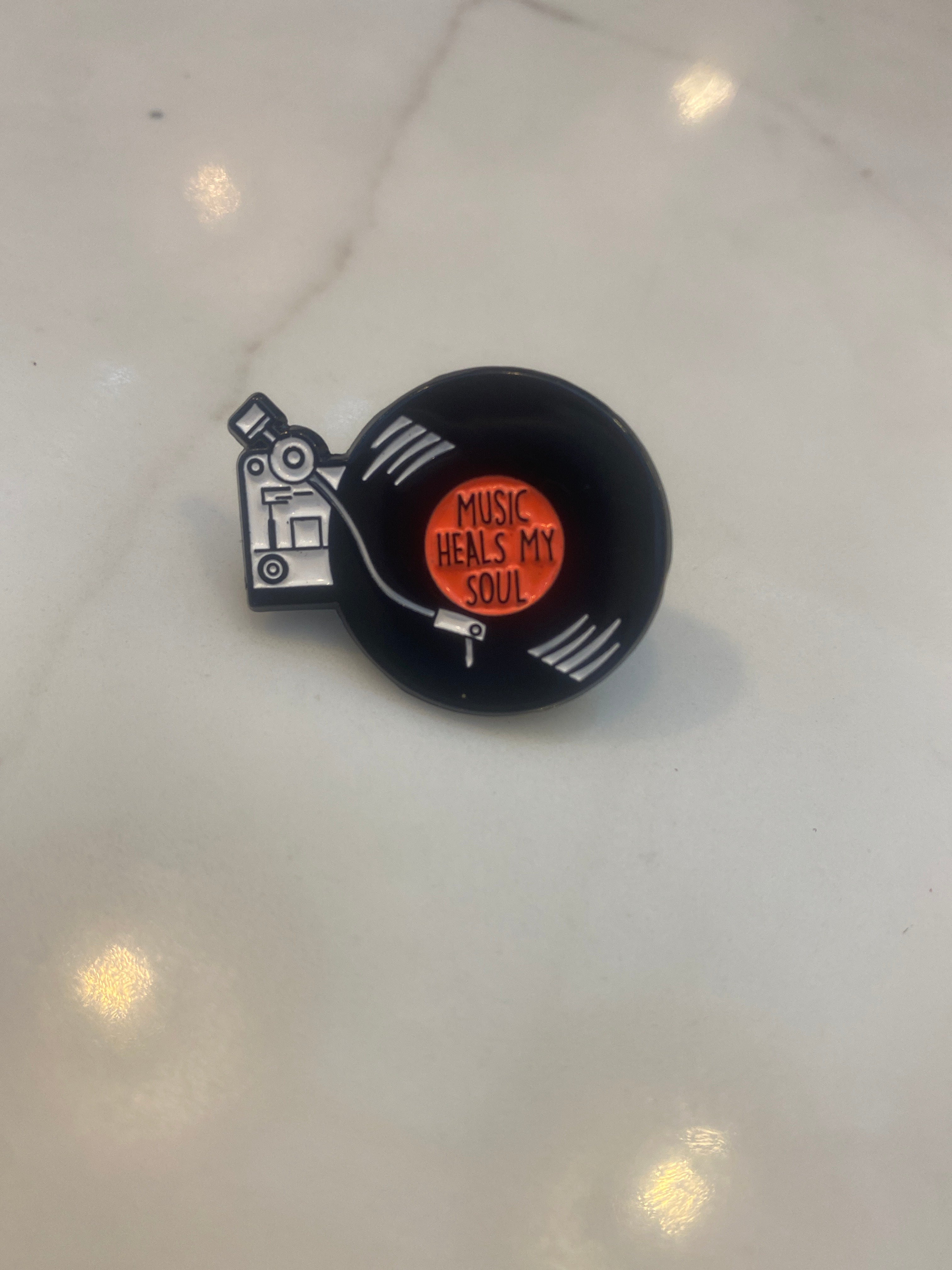 Music Heals My Soul Vinyl Pin