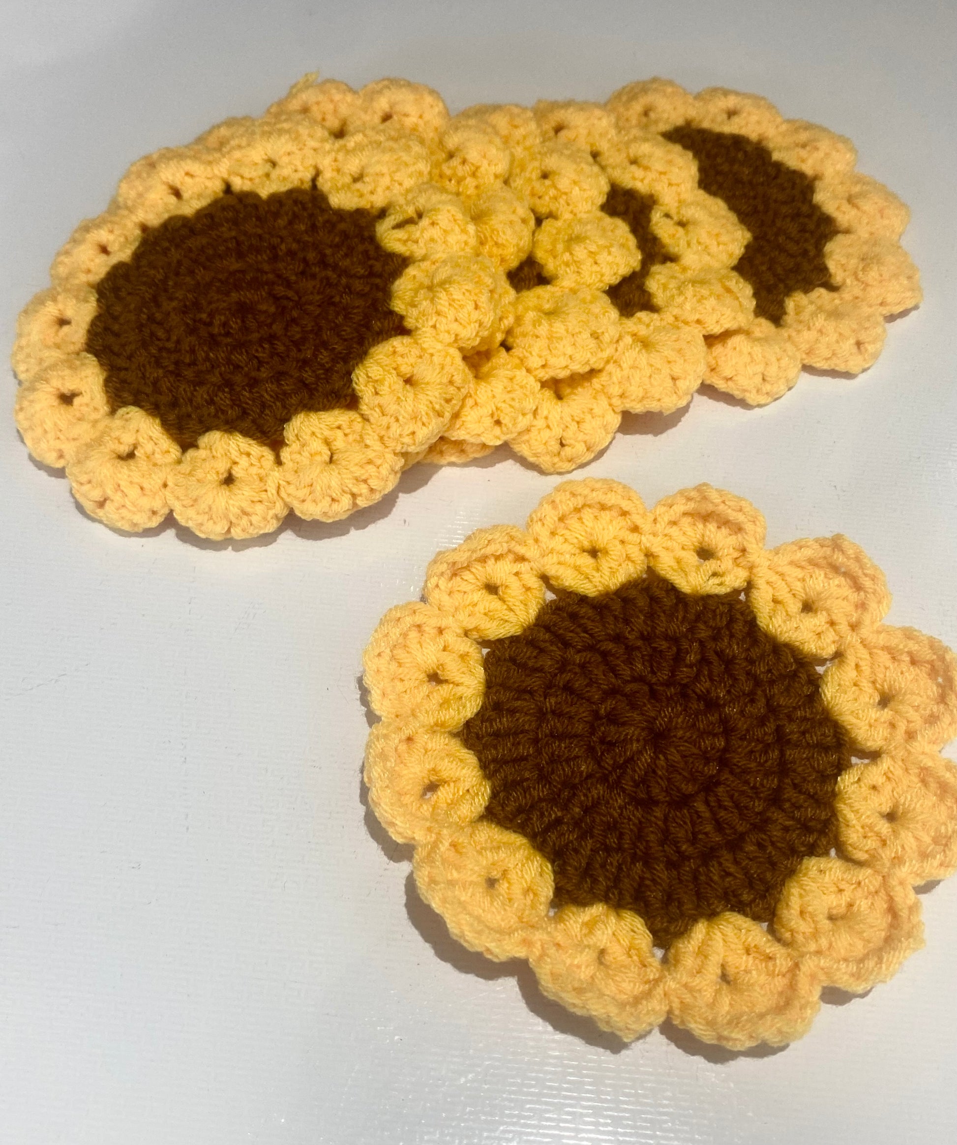 Sunflower Crochet Coasters (set of 2)