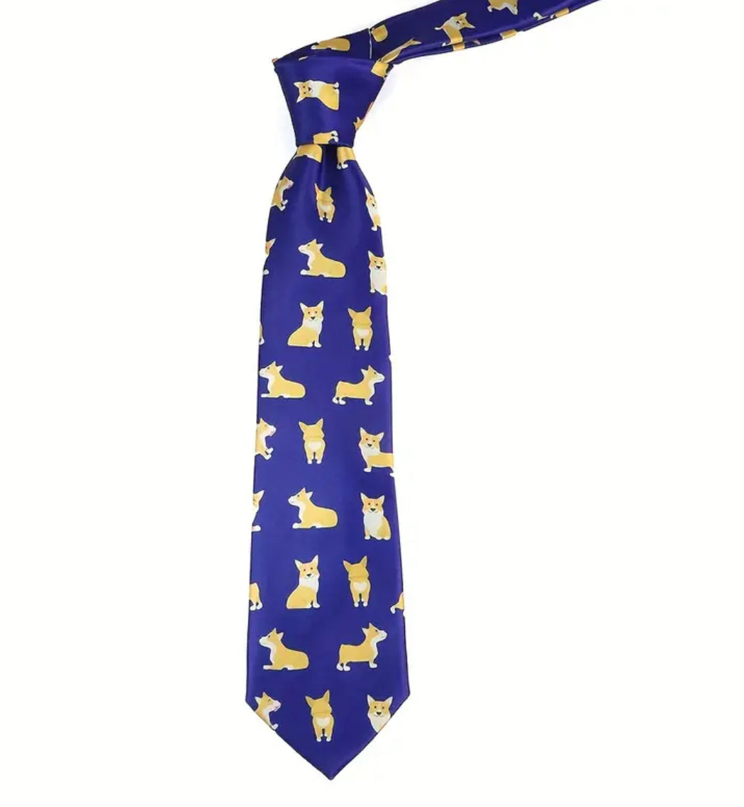 Corgi business tie ( navy blue or maroon)