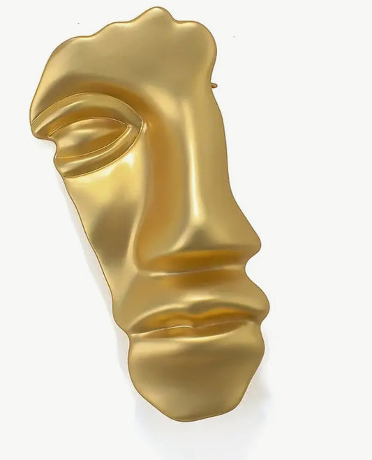 Golden Face Brooch