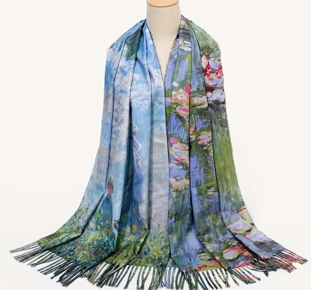 Double-sided Lilies in the Pond scarf