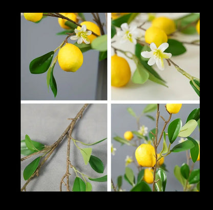 Artificial Lemon Branch with 6 lemons