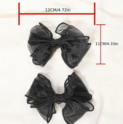 Chiffon bow shoe clips