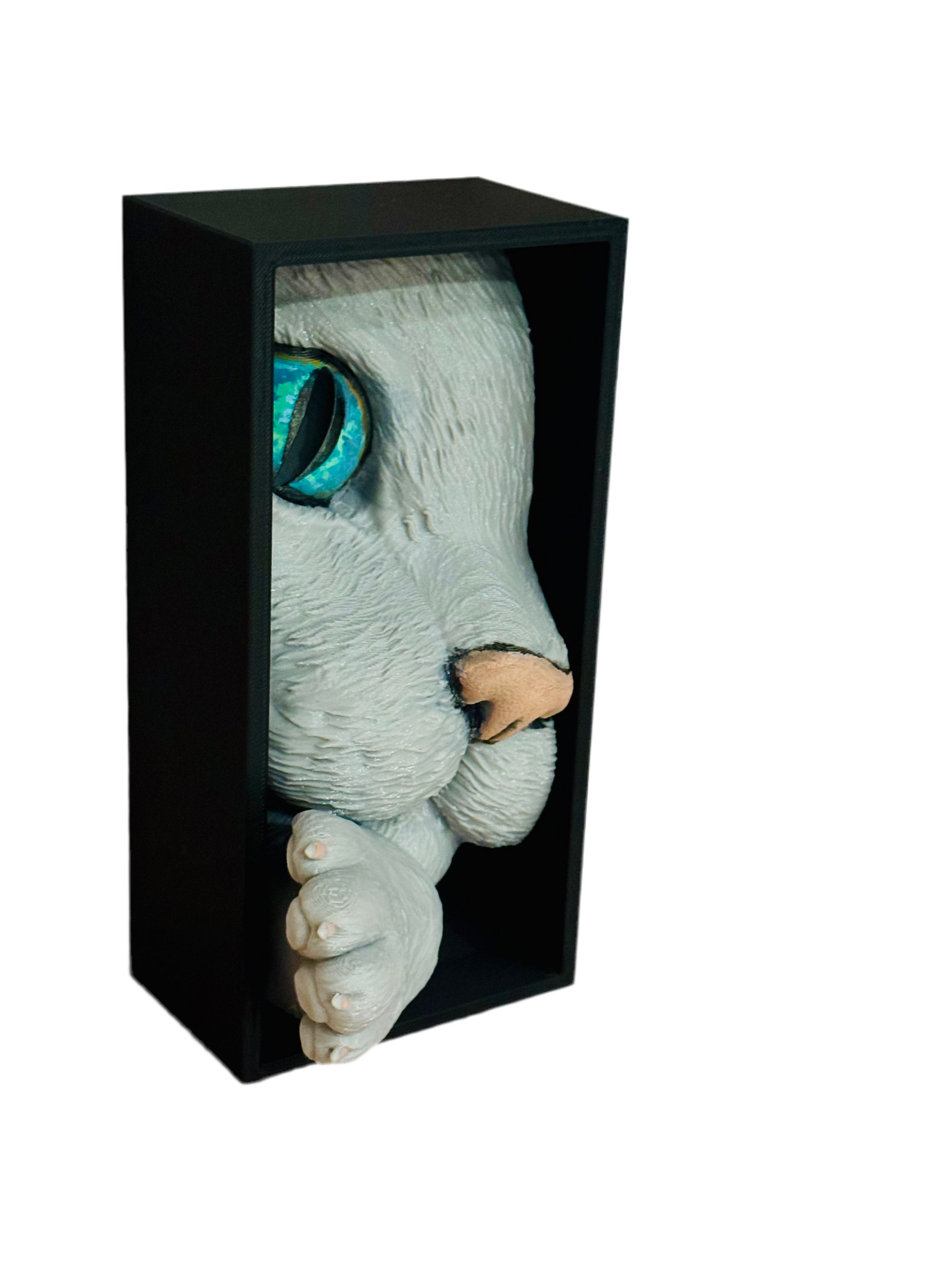 Chat 3D qui regarde dehors