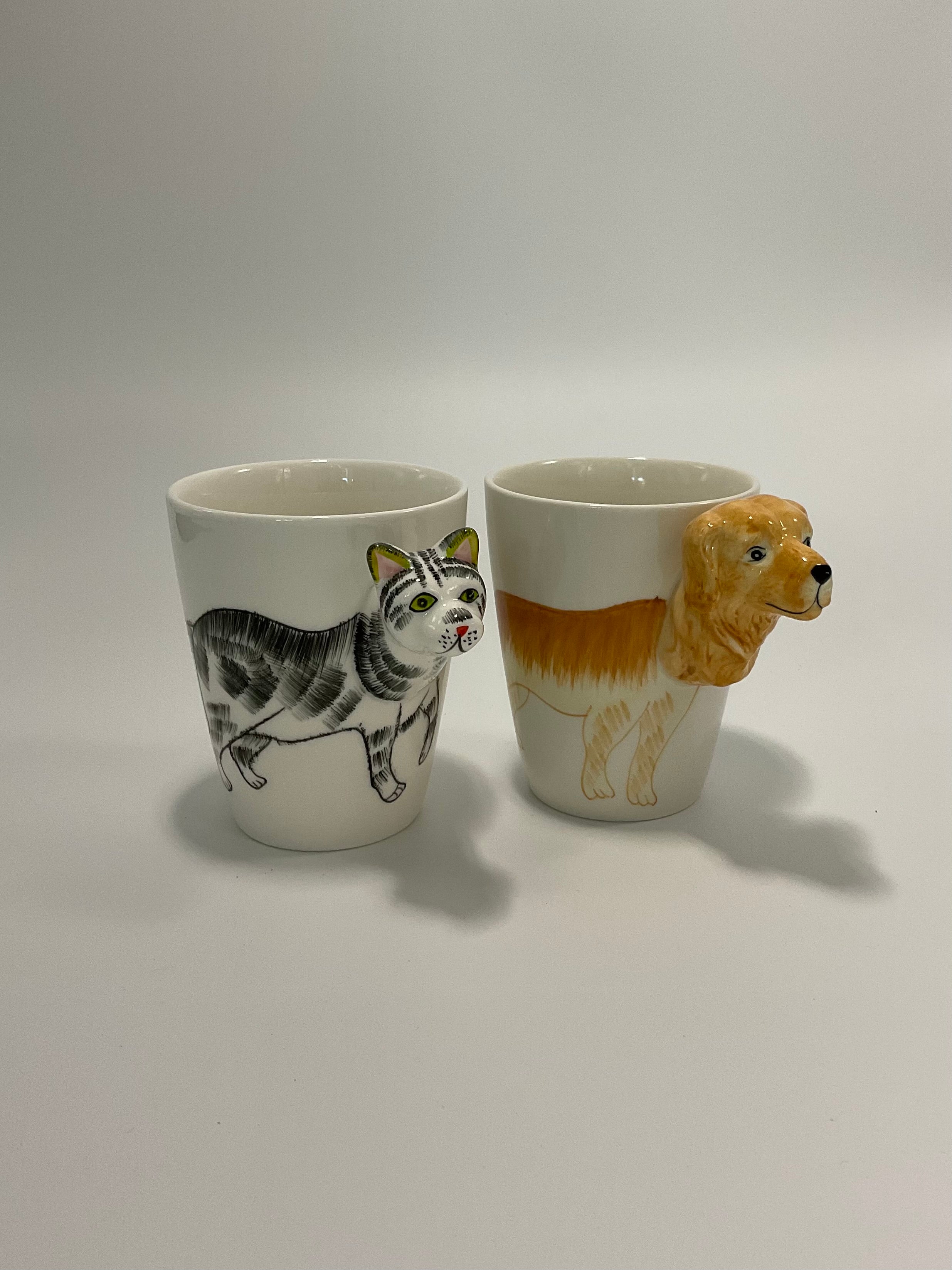 Tasses 3D chien et chat