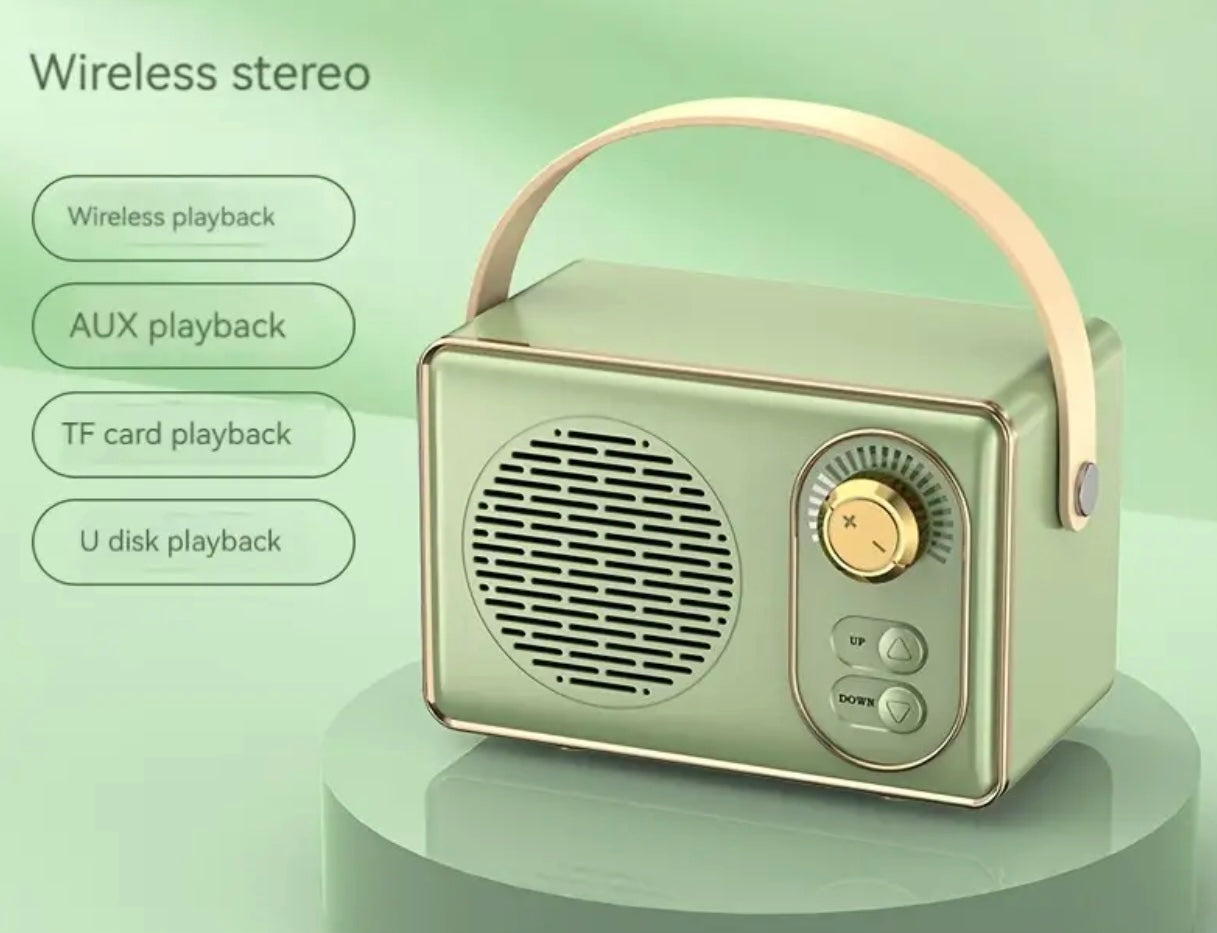 Green Retro Mini Portable Wireless Speakers