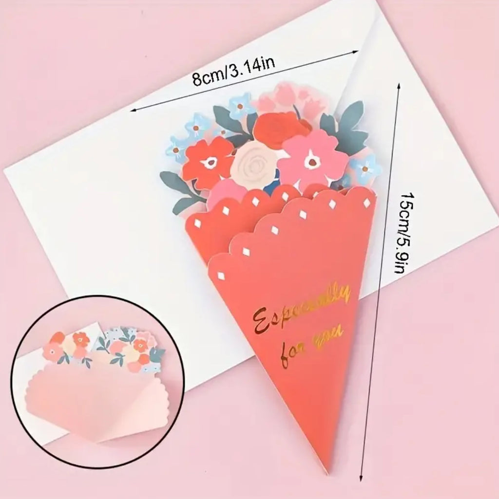 Carte de vœux pop-up 3D - Bouquet de fleurs