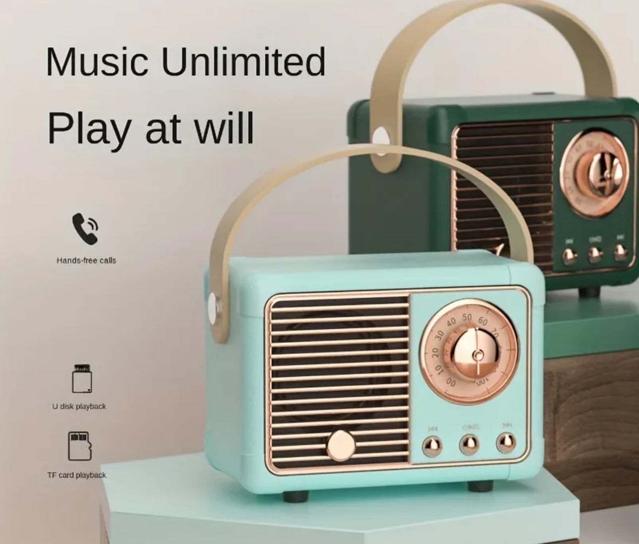 Retro Mini Portable Wireless Speakers