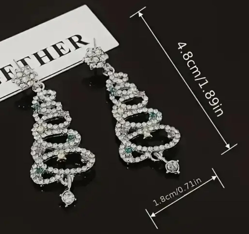 Boucles d'oreilles à tige en forme de sapin de Noël