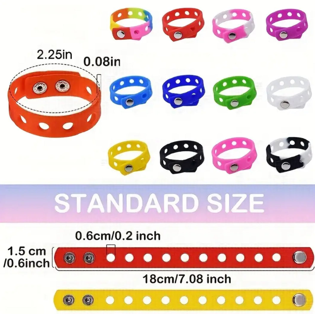 Silicone bracelet for shoe charms