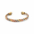 Copper 3-Tone Magnetic Bangle  (Twisted Braid)
