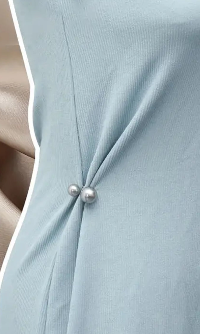 Broche de serrage de vêtements en perle grise