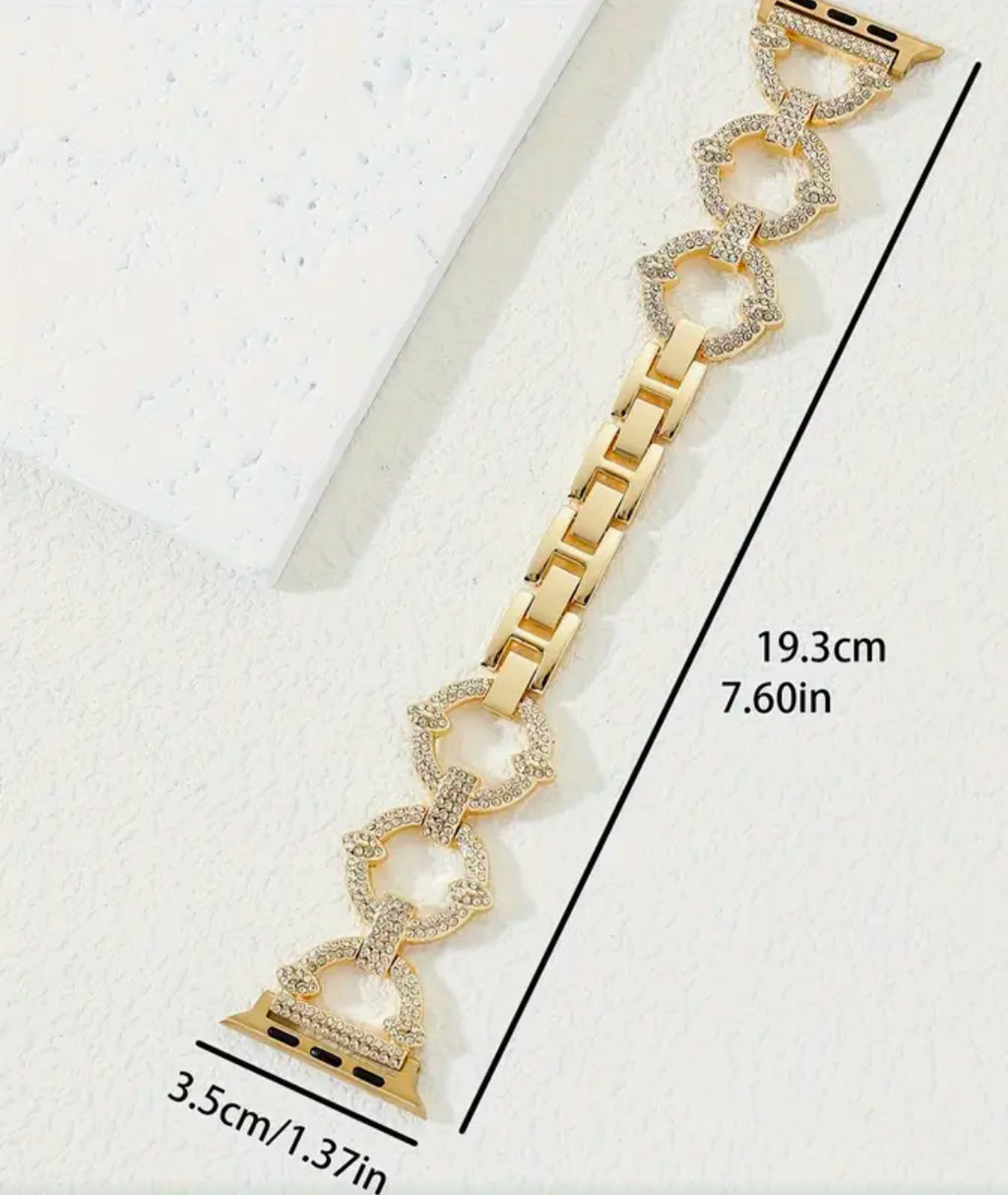 Bracelet Apple Watch en acier inoxydable argenté avec strass pour 42/44/45/49 mm