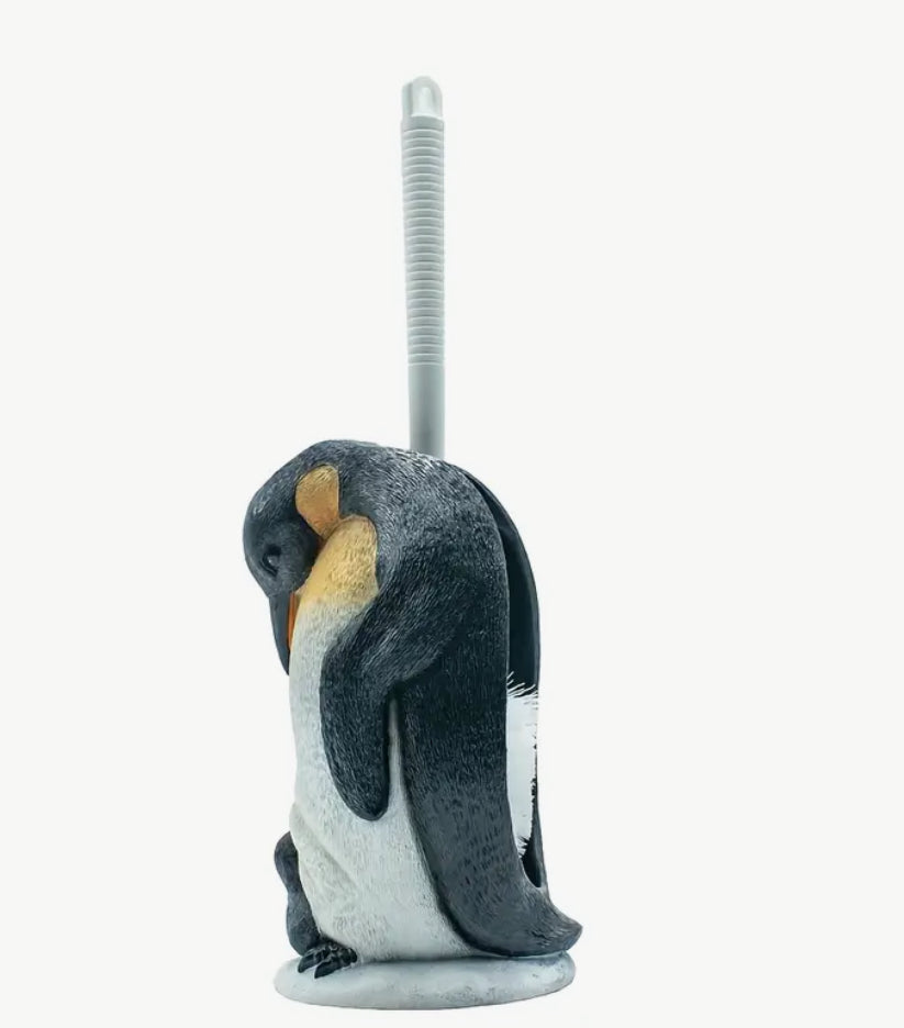 Brosse de toilette Pingouins en résine