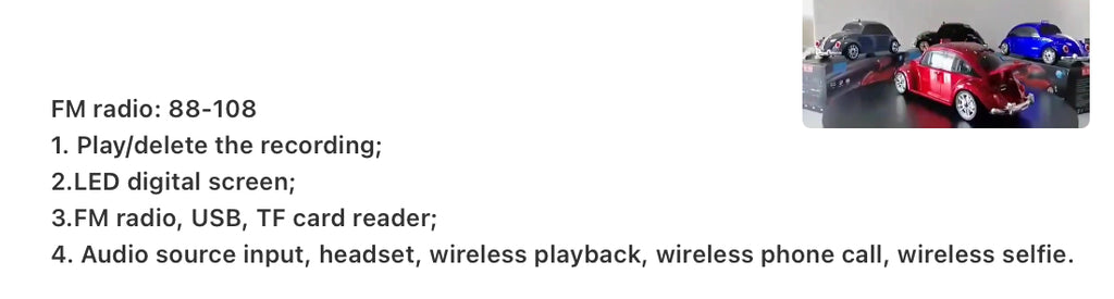 Haut-parleur de voiture Bluetooth sans fil rétro 