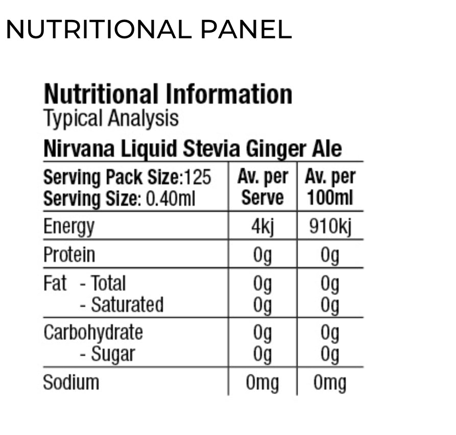 Gouttes de stévia au Ginger Ale