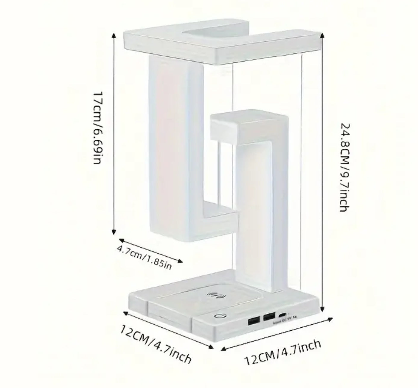 Suspension Table Desk Lamp, Cordless Night Light & phone charger