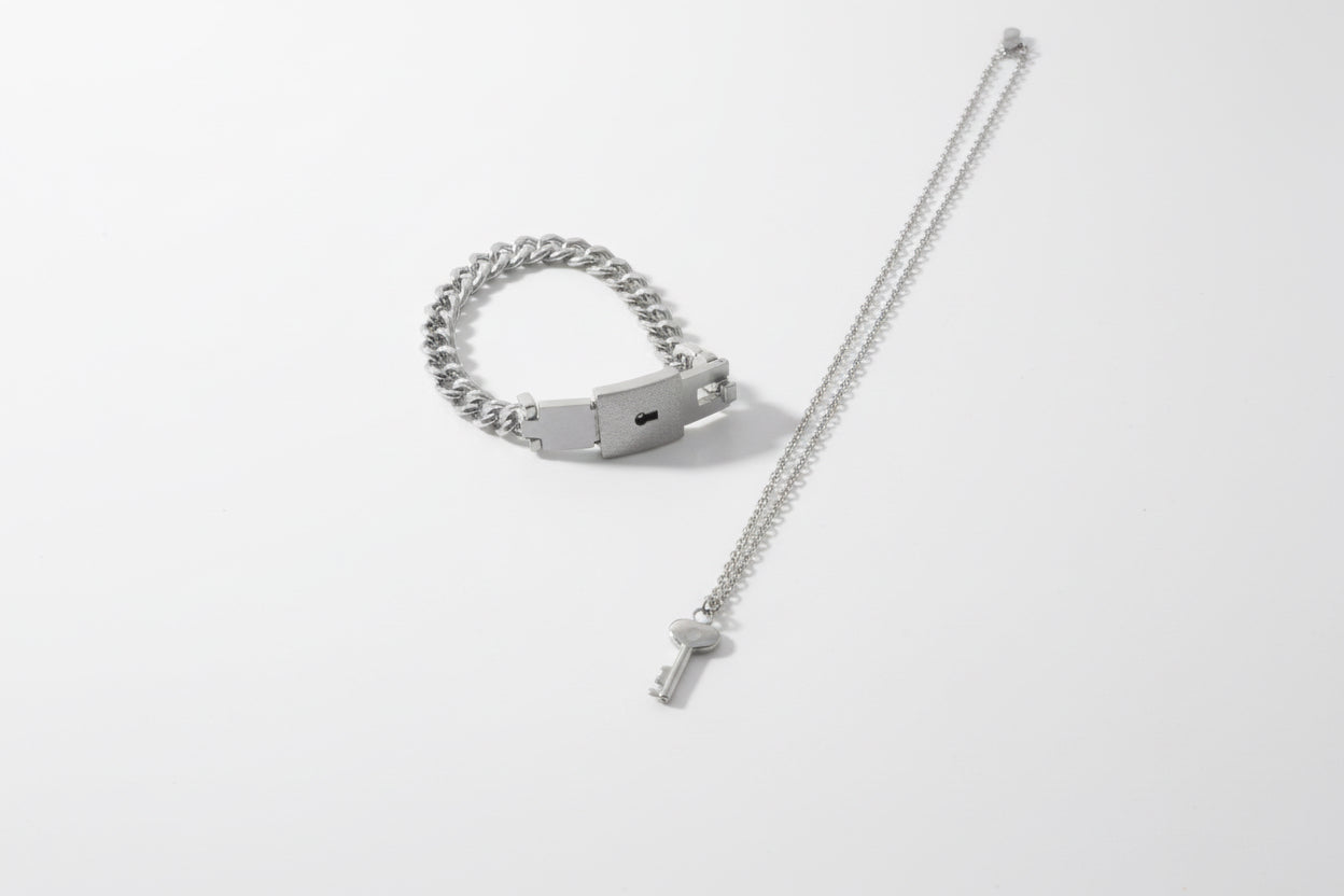 Lock and key Bracelet and Necklace set