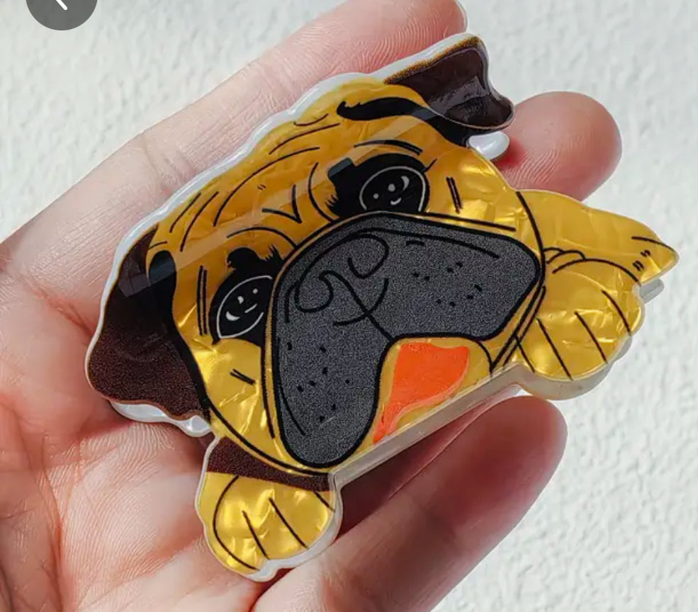 Pince à cheveux en forme de griffe de chien bouledogue