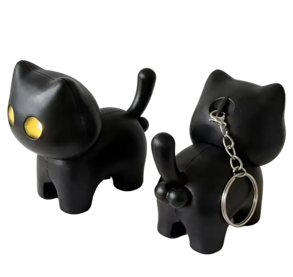 Black Cat Keychain (Meows & Lights Up)