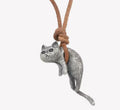 Hanging Silver Cat Necklace