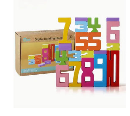 Wooden Numbers Building Blocks