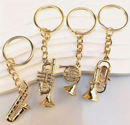 Brass musical instrument keychain