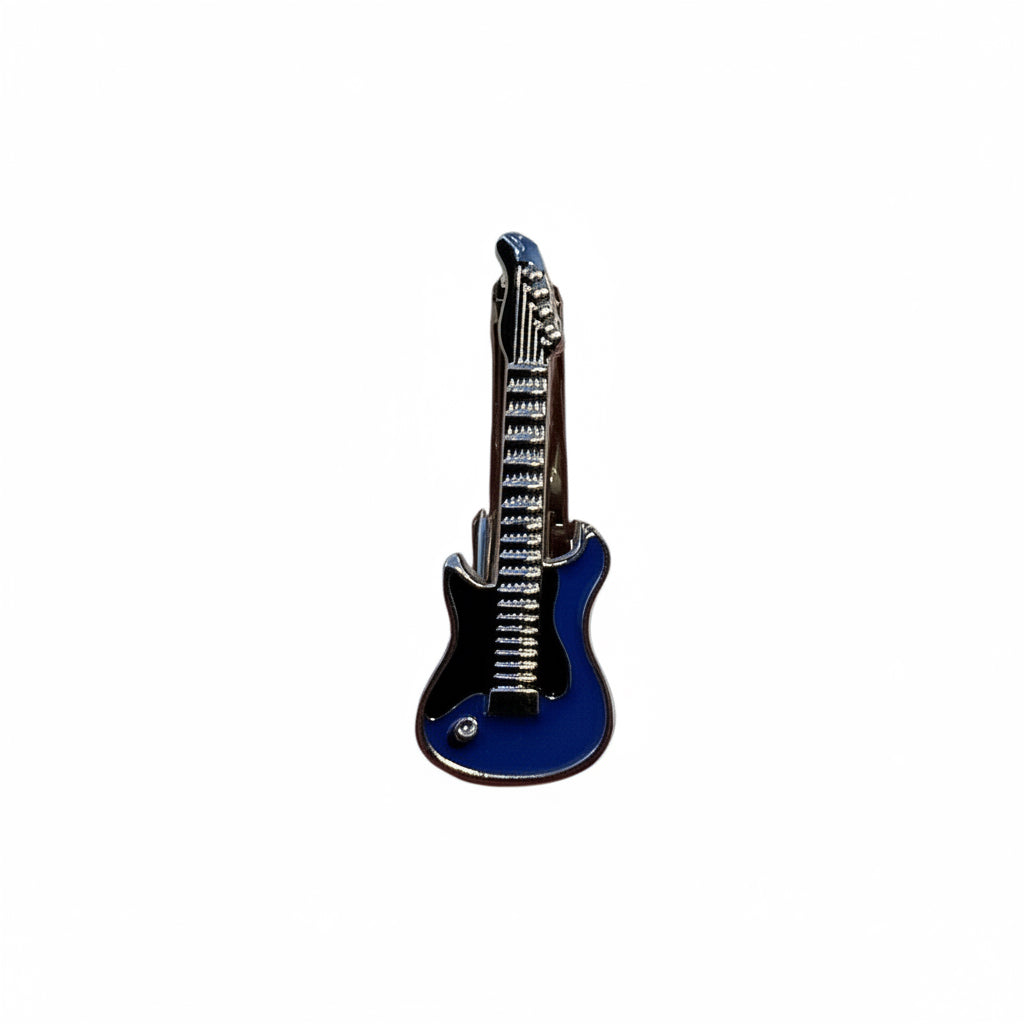 Electric guitar brooch blue