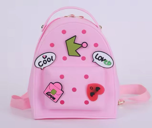 Rubber Waterproof Backpack (Light Pink)