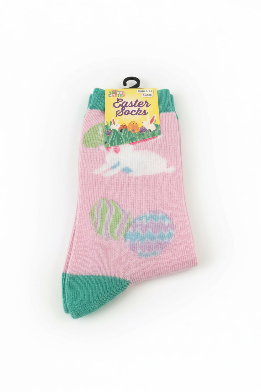 Kids pink Easter socks