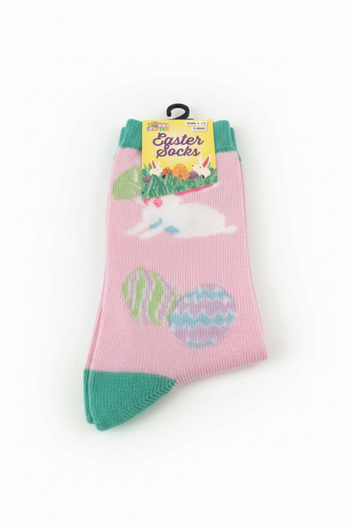 Kids pink Easter socks