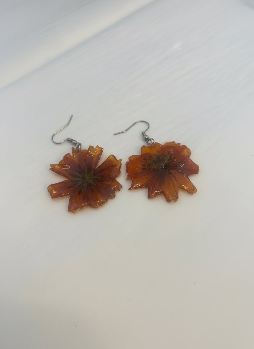 Resin Flower Earrings