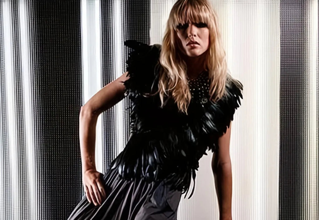 Châle en plumes à une rangée