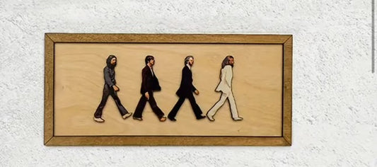 Wooden Beatles wall art