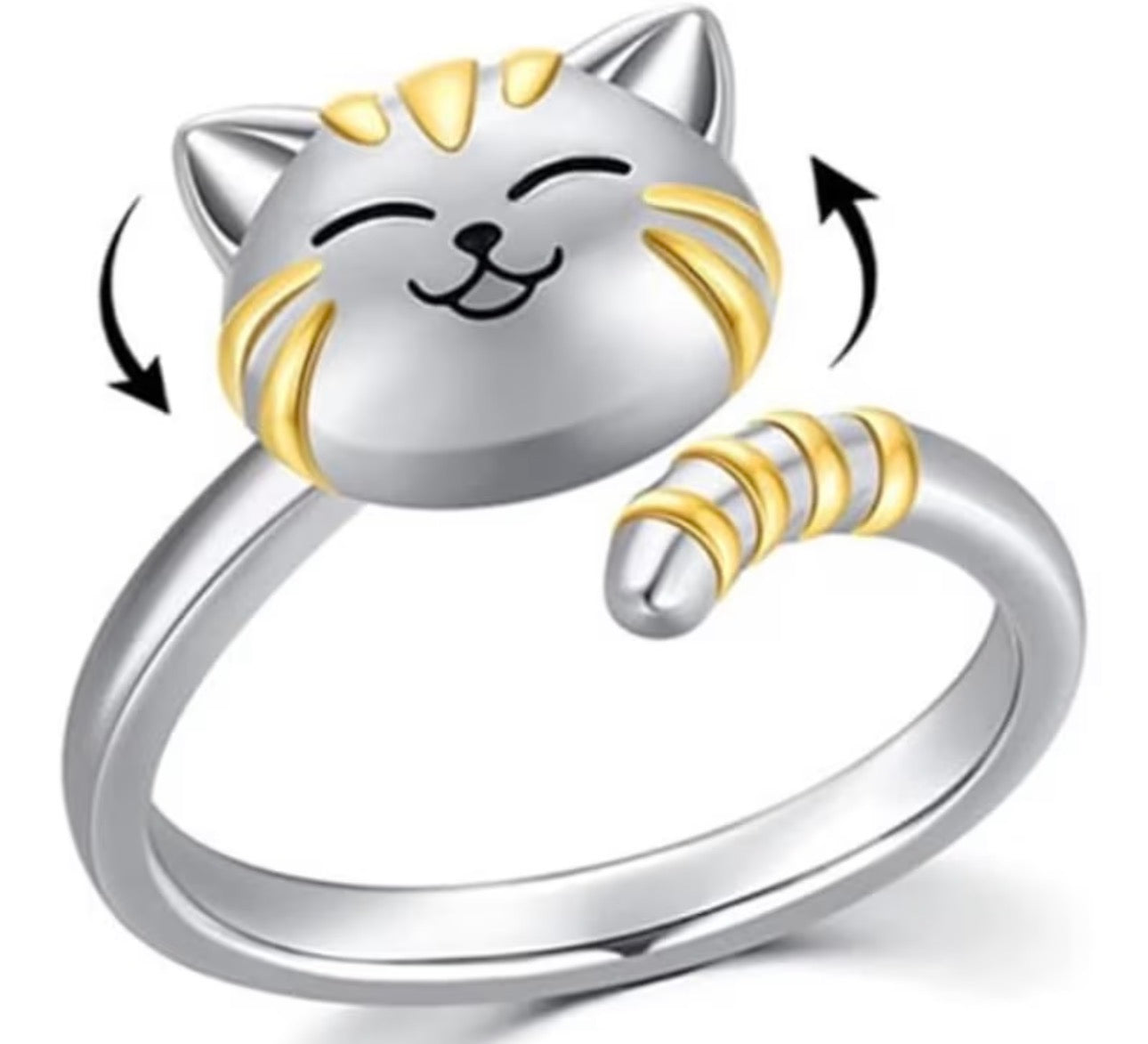 Gold-plated Fidget Cat Ring