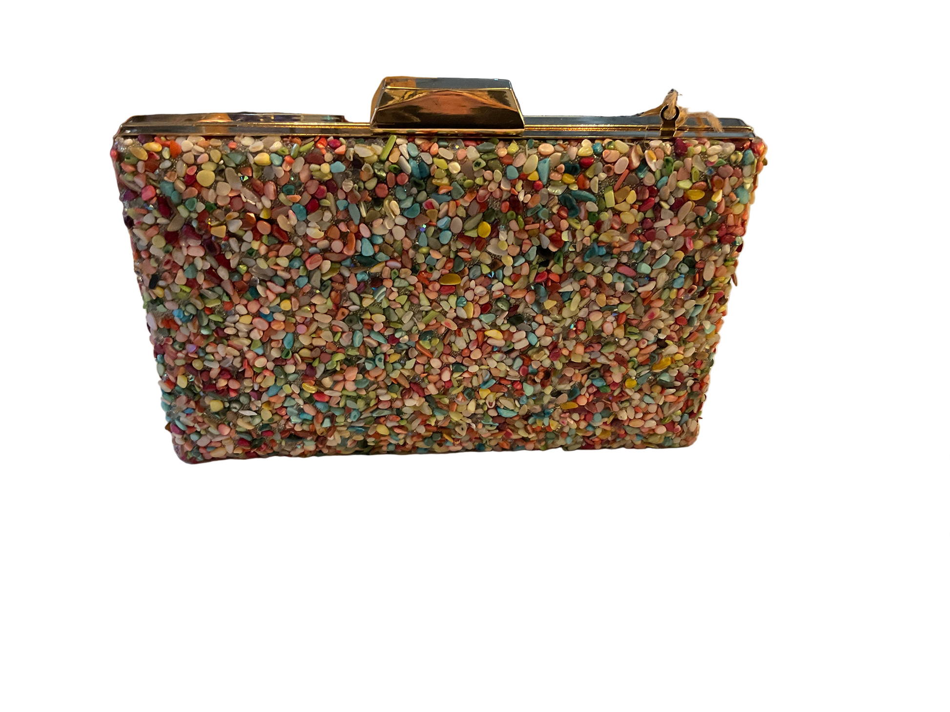 Multicoloured stone clutch