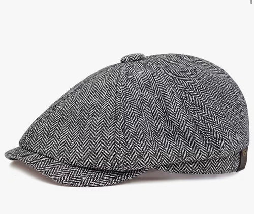 Herringbone Newsboy Cap