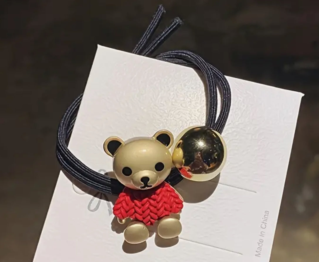 Élastique à cheveux ours en peluche
