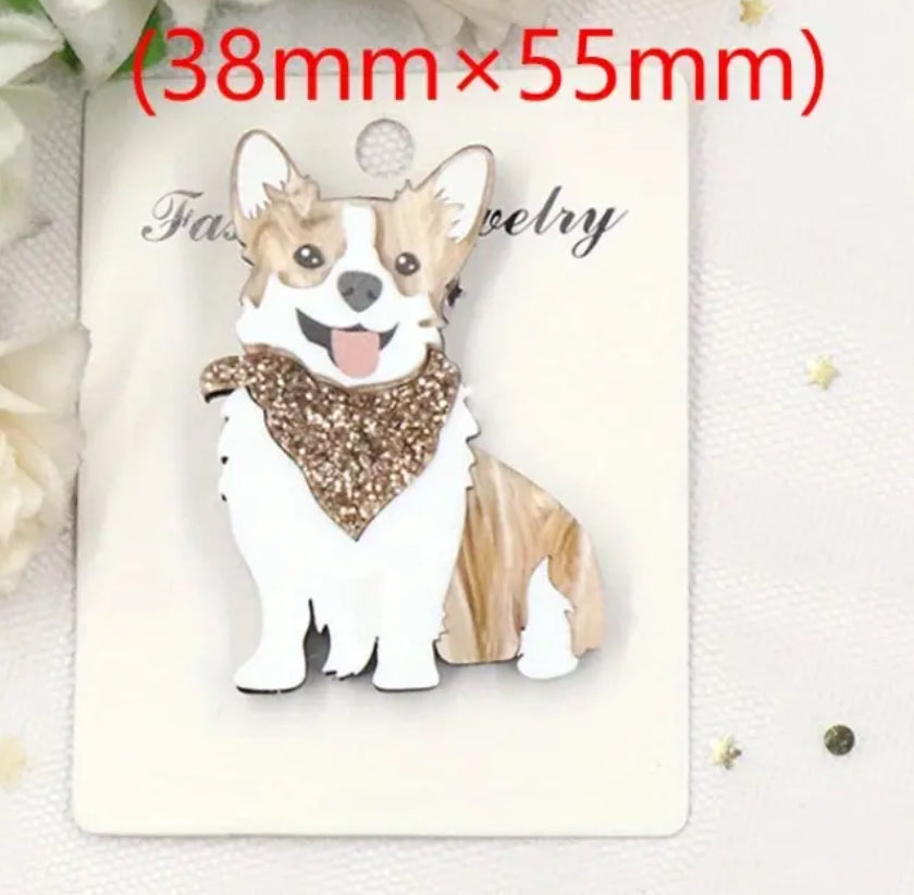 Broche en acrylique pour chien