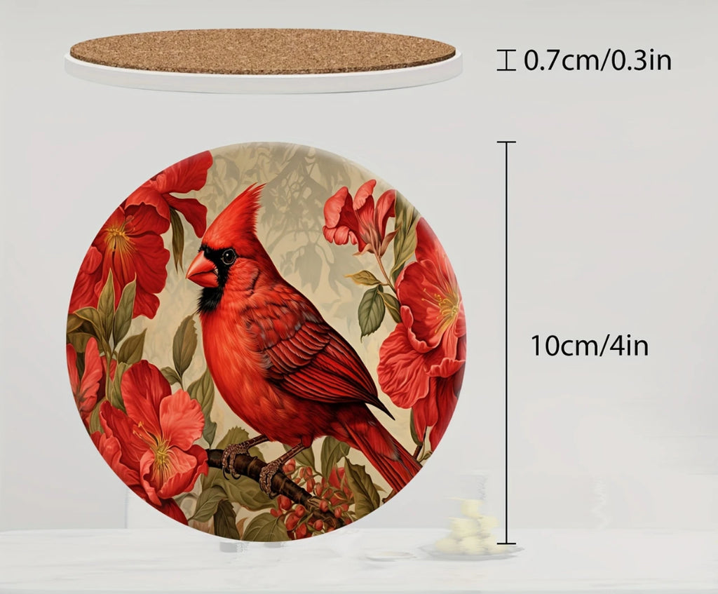 Lot de 4 sous-verres en céramique en forme d'oiseaux