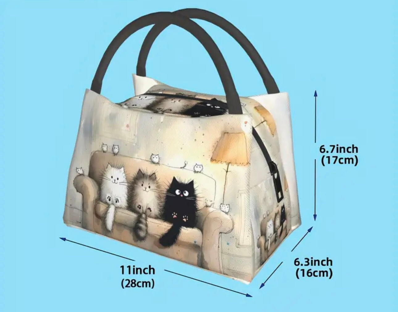 Lazy Cats on Sofa lunch bag