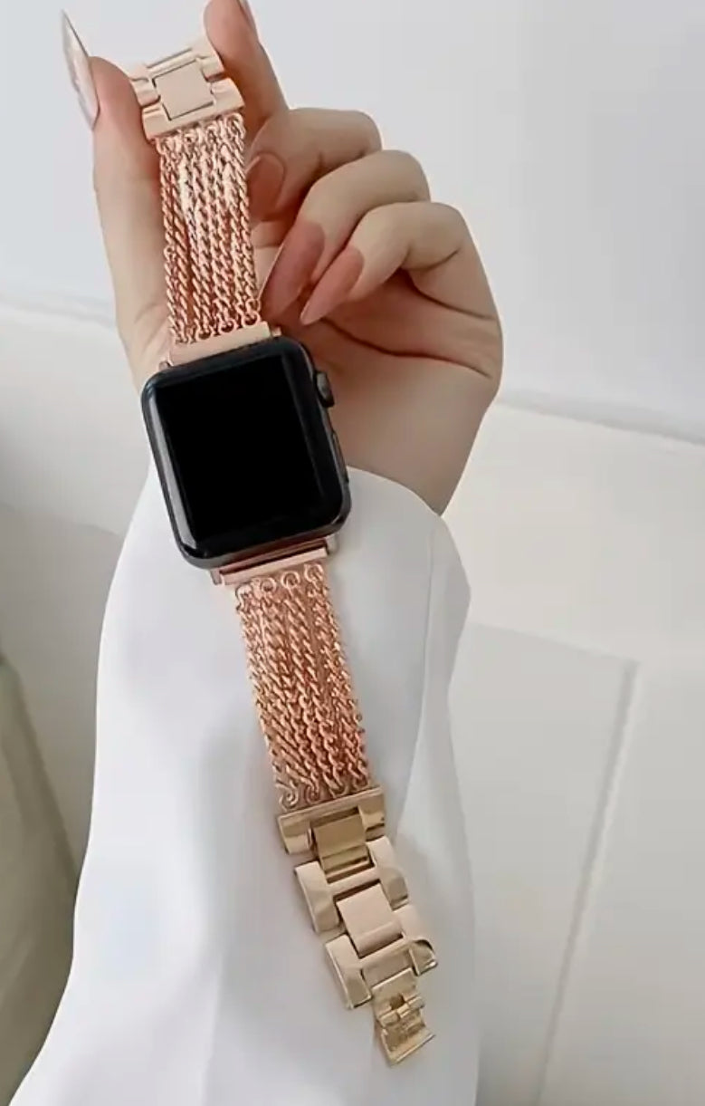 Bracelet Apple Watch 38 mm en acier inoxydable plaqué or rose