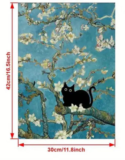 Cat Amongst Blossoms Unframed Canvas Print