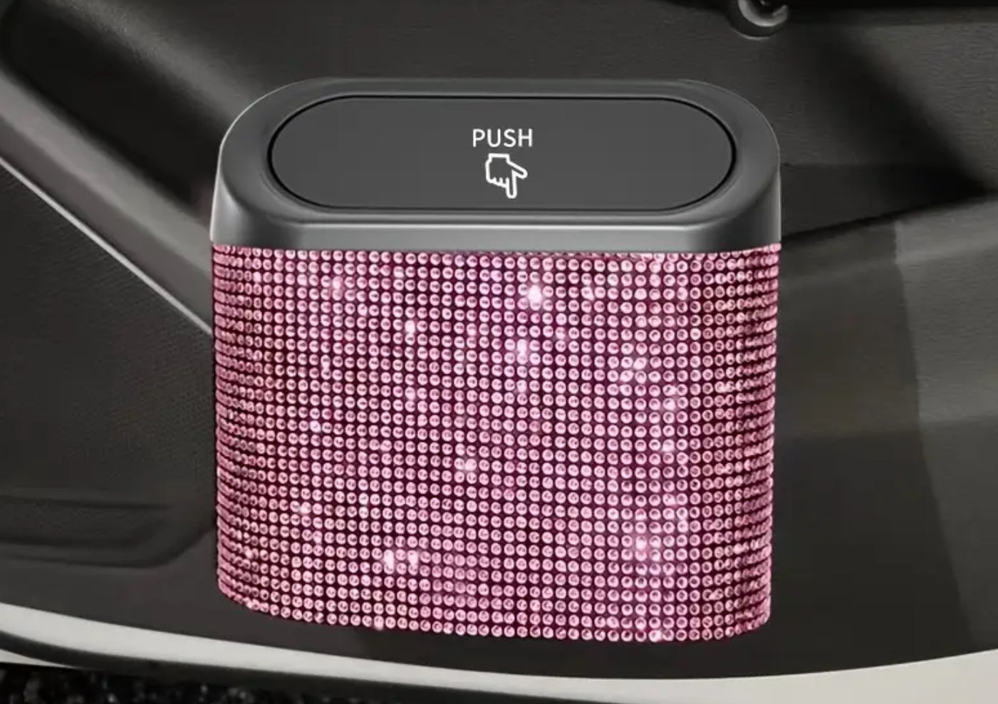 Diamonte Car rubbish bin (Pink)