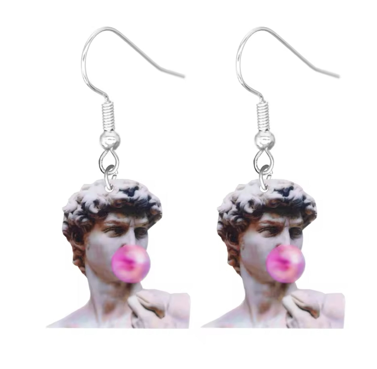 David with Bubble Gum Earrings