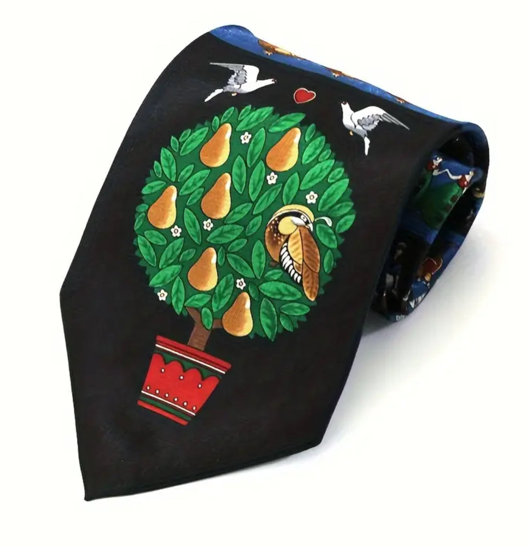 Christmas Partridge in a Pear Tree neck tie